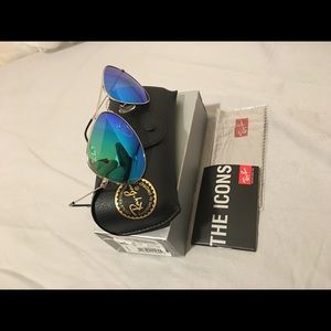 Ray ban sunglasses green/blue mirror
